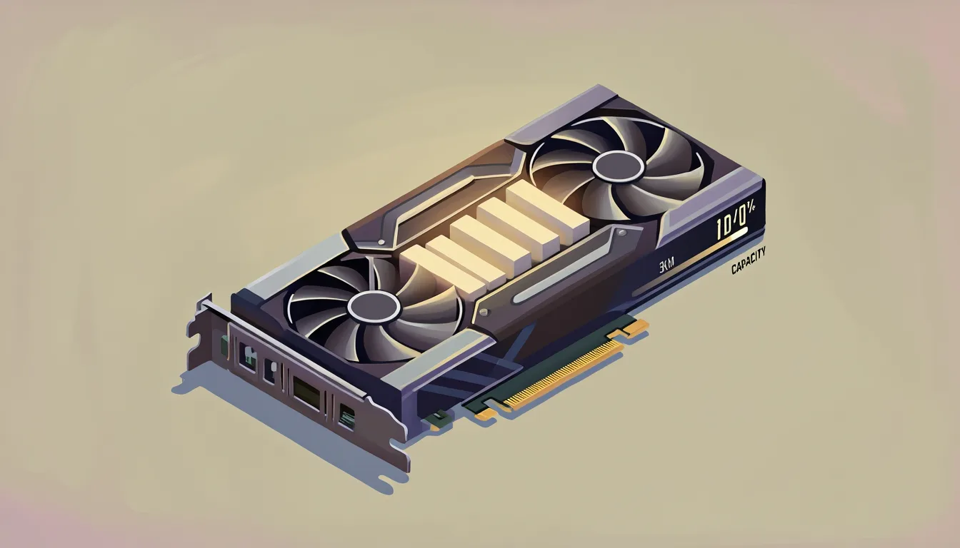 Glowing blocks of work being fitted into a GPU like a puzzle