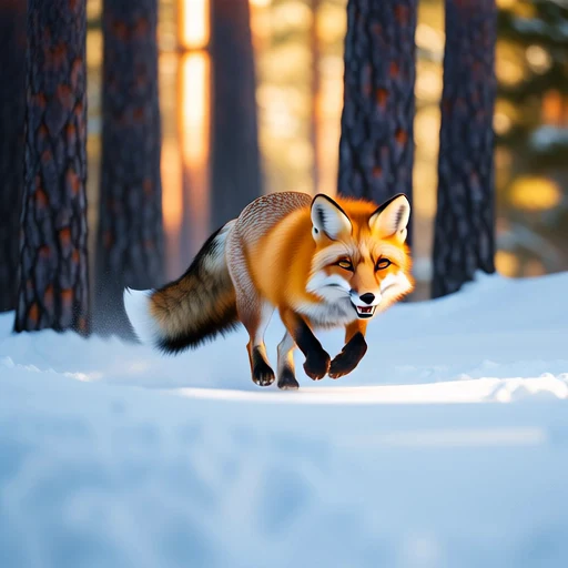 A fox standing in falling snow, generated with FLUX.2-dev